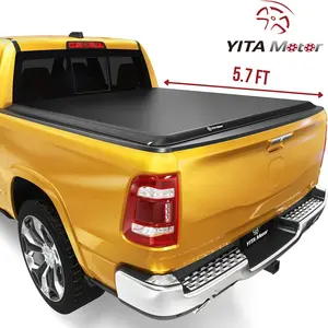 [Fits 2019-2026 Dodge Ram 1500 New Body] 5.7 Ft Bed, Soft Roll Up Truck Bed Tonneau Cover without Rambox - Yitamotor