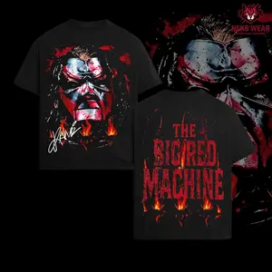 Kane The Big Red Machine Wrestling Graphic T-Shirt, WWE Legend Inspired Streetwear Tee, Fire Mask Horror Design, Attitude Era Retro Shirt, Black Cotton Oversized Unisex Casual Outfit, Vintage Fan Apparel Gift