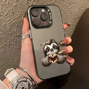 Case for iPhone 16 Pro Max 15 Plus 14 13 12 11 XS XR Cartoon Heart Sloth Anti-Scratch Military-Grade Drop Protection slim Cover
