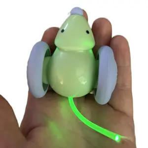 Light Up Automatic Rolling Mouse Cat Toy with Light-Up Feature Two Wheels Playful Design Realistic Interactive Enrichment