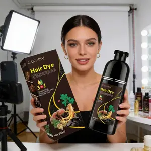 Coffee 500ML Large Capacity Herbal Plant Gentle Hair Dye Cream, 3-In-1 Shampoo & Dye Hair Coloring, Nourishes Root Natural Color, No Damage