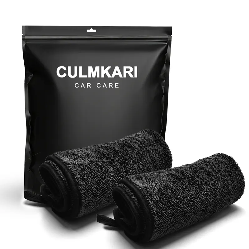 Culmkari 2-Count Twisted-Loop Microfiber Drying Towel Set, Automotive Car Wash Accessory for Cars/SUVs, Ultra-Soft, Double-Sided Premium, Ultra-Absorbent, Water Removal, 60x40cm/24x16in
