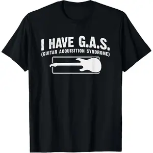 [100% Cotton] Unisex🛶 "I Have GAS" Funny Guitar Player T-shirt, Humorous Musician Graphic Tee, Casual Cotton Short Sleeve, Perfect Gift for Guitar Lovers, Trendy & Comfortable, Music Collector Shirt, Fits All Sizes🎸