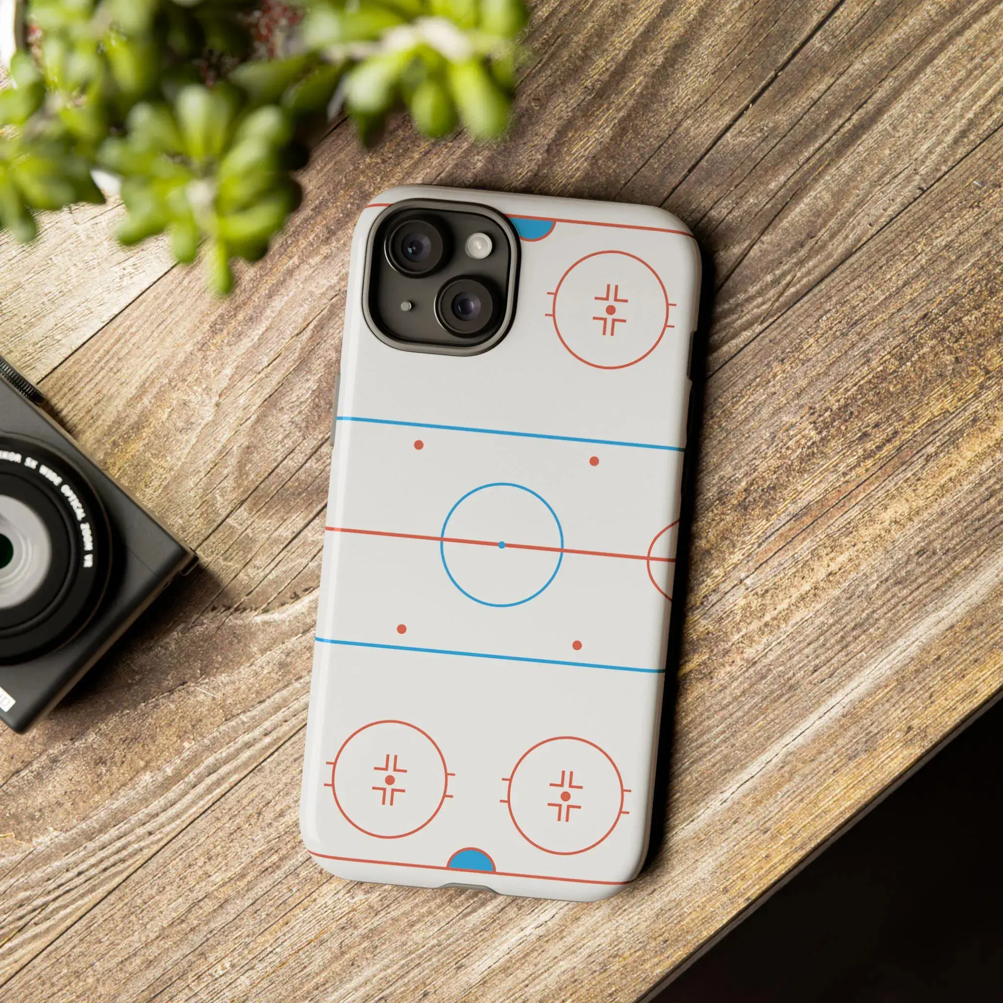 Puck Core Shield Hockey Smartphone Case - Ice Rink Design Tough Custom Casing for Hockey Fans, Durable Resistance Protection Accessory, Unique Sports Merchandise for iPhone 11-17 Pro Max Devices