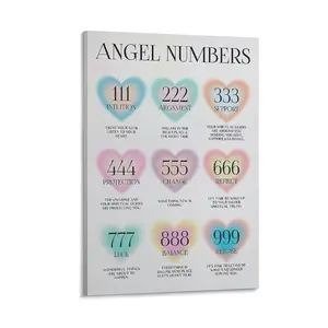 Angel Numbers Classic Poster, Wall Decor, Office And Kids Room Art, Inspirational Gift Idea, Numerology Wall Art. Poster Canvas Wall Art For Bedroom Decor Bar Office Room Decor Gift