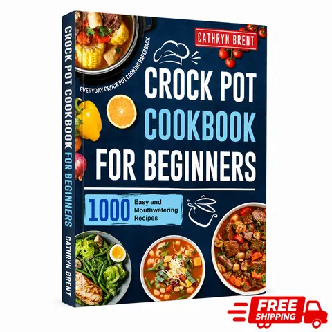 Crockpot Cookbook for Beginners: 1000 Easy, Mouthwatering Recipes for Everyday Household Kitchen Use - Paperback Slow Cook Vegetarian Book  The Cookbook Cooking