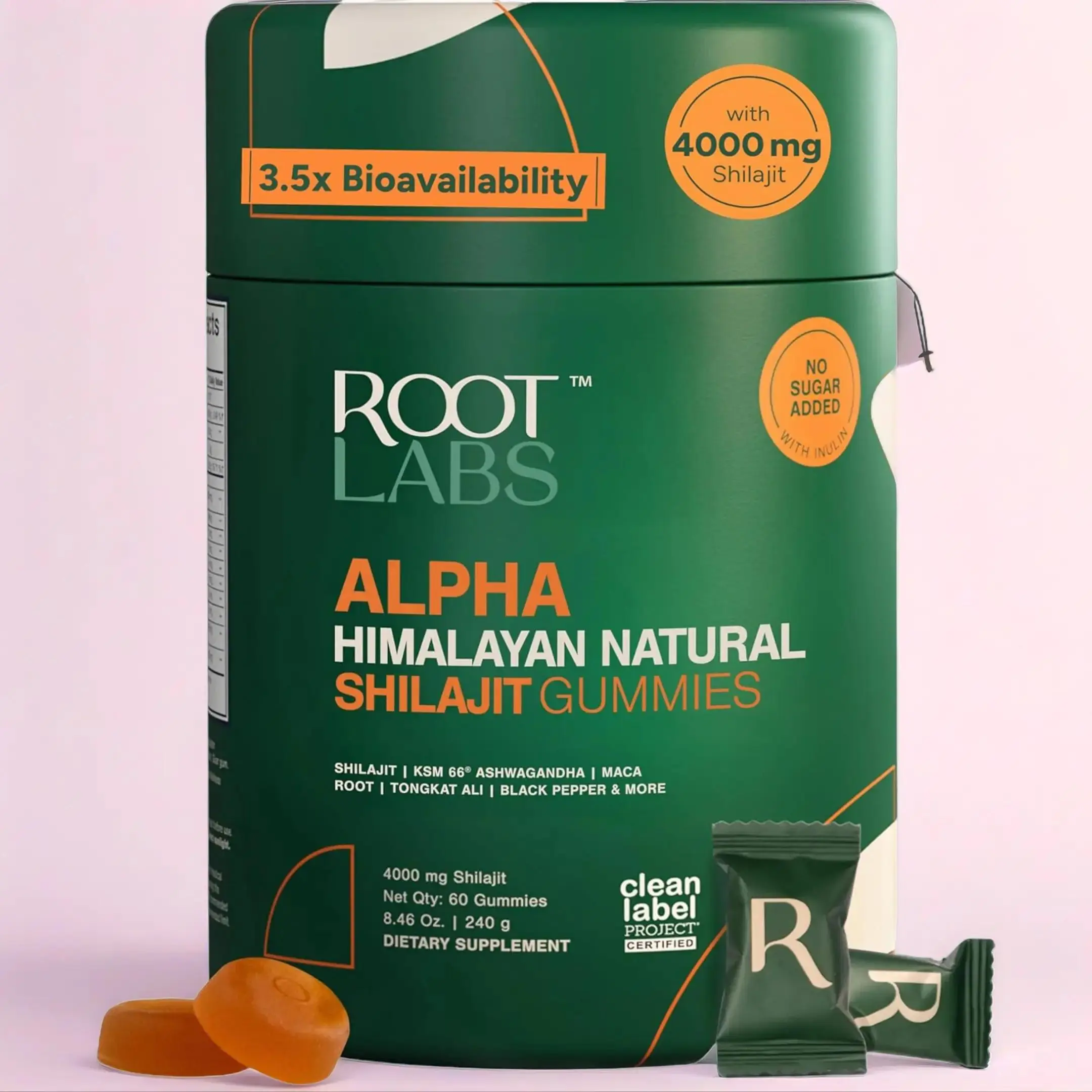 4000mg Himalayan Shilajit Gummies, ROOT LABS 10-in-1 Alpha Shilajit with Tongkat Ali & Maca Root, ShilAbsorb High Absorption, Sugar-Free Vegan Edible Dietary Supplement for Adults, 60 Count Mineral