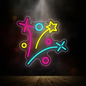 1pc Multicolor LED Neon Sign Carnival Fireworks Theme - USB Powered  Table & Wall Art Deco Light, Vibrant Colors for Birthday, Anniversary, Wall Hanging, Party Decoration, Festive Ambiance, 5vUSB adjustable switch/Non-electric/Gift box packaging.