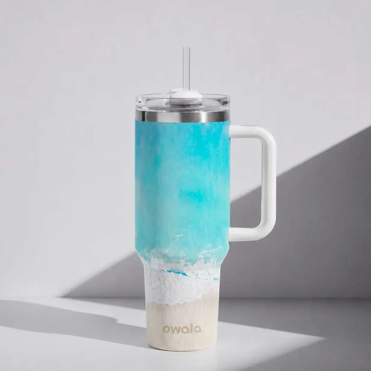 [Limited Edition 2026] Owala 40oz High Tide Insulated Tumbler with Handle – Leakproof Stainless Steel Travel Mug with Straw Lid for Gym, Car & Daily Hydration