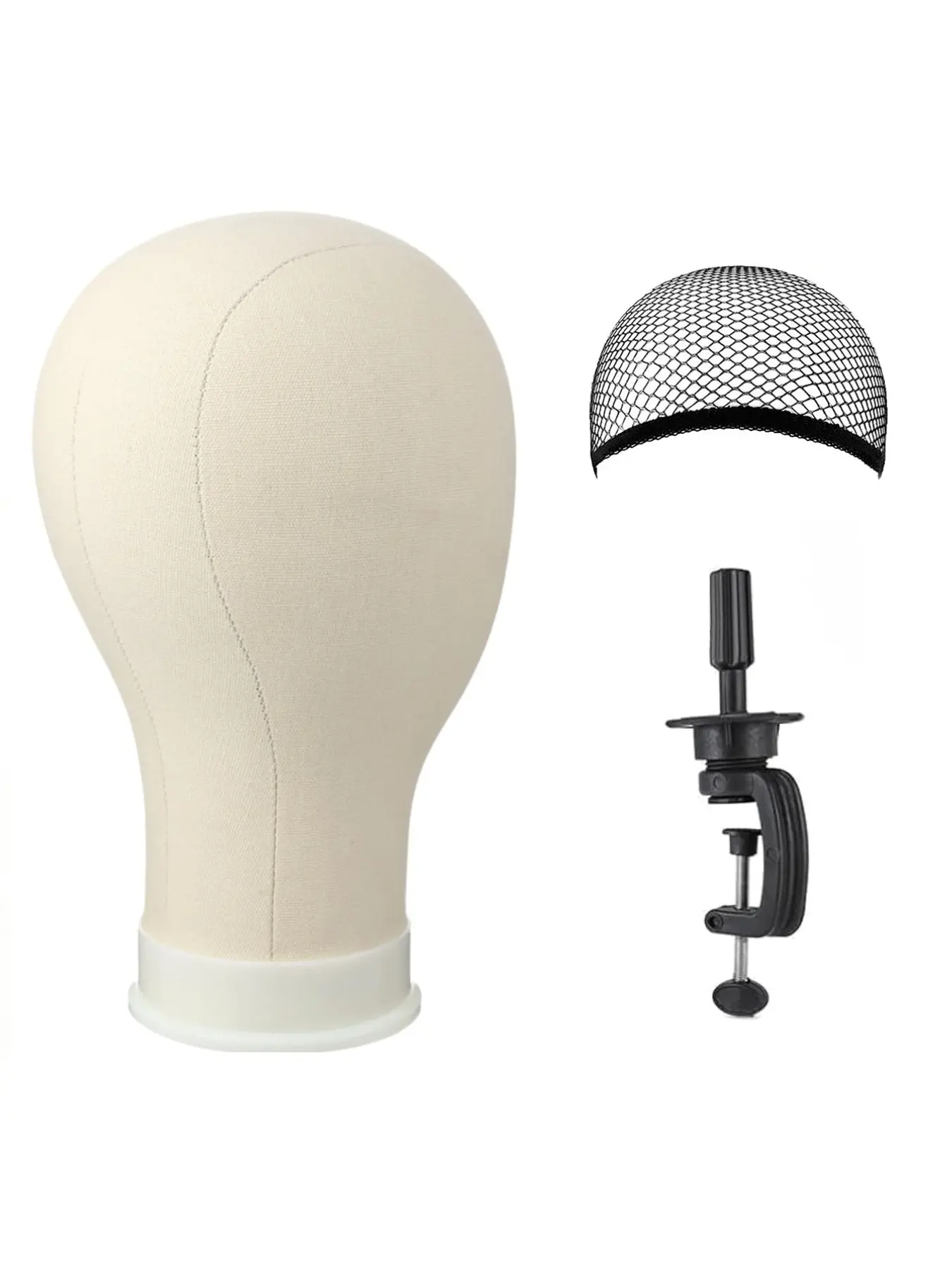 Mannequin Head for Wigs Canvas Block Head Wig Head with Mount Hole for Wig Making, Hair Styling, Weave Hair Braiding Stand Hat Display Stand,Hairstyle Doll Head Durable Easy to Put Pins In & Out Hairpiece Practice Mannequin Head
