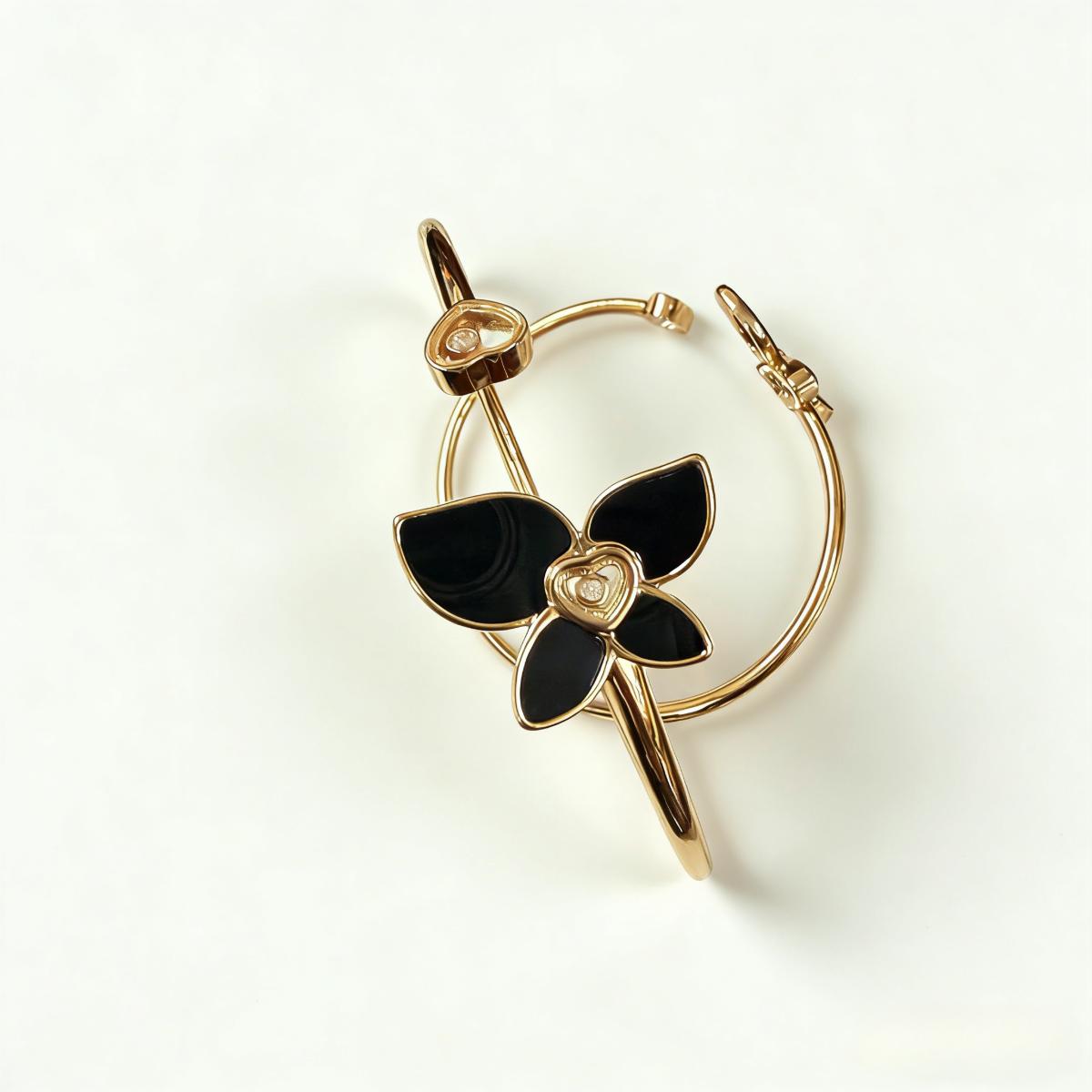 Vintage Gold Flower Cuff Bangle, Enamel Open Bracelet, Retro Jewelry for Women, Perfect Gift for Girl Friend Mom