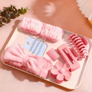 16 Piece Set of Soft Headband with Butterfly Bow for Face Washing Multi-Color Matte Grip Clip Elastic Headband Comfortable Fit favor gift party christmas