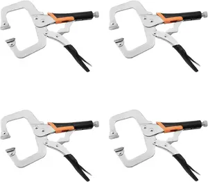 6-Inch C-Clamp Locking Pliers,Heavy Duty Vise Grip Welding Clamp With Swivel Pads for Woodworking,Home,Metalworking,Auto Repair(4 Pack)