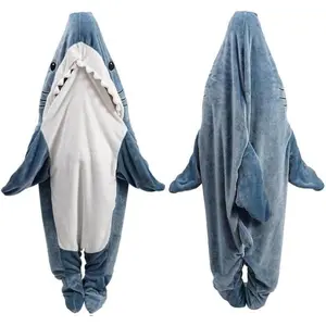 Shark Blanket Hoodie Onesie, Shark Onesie Adult, Shark Sleeping Bag for Kids