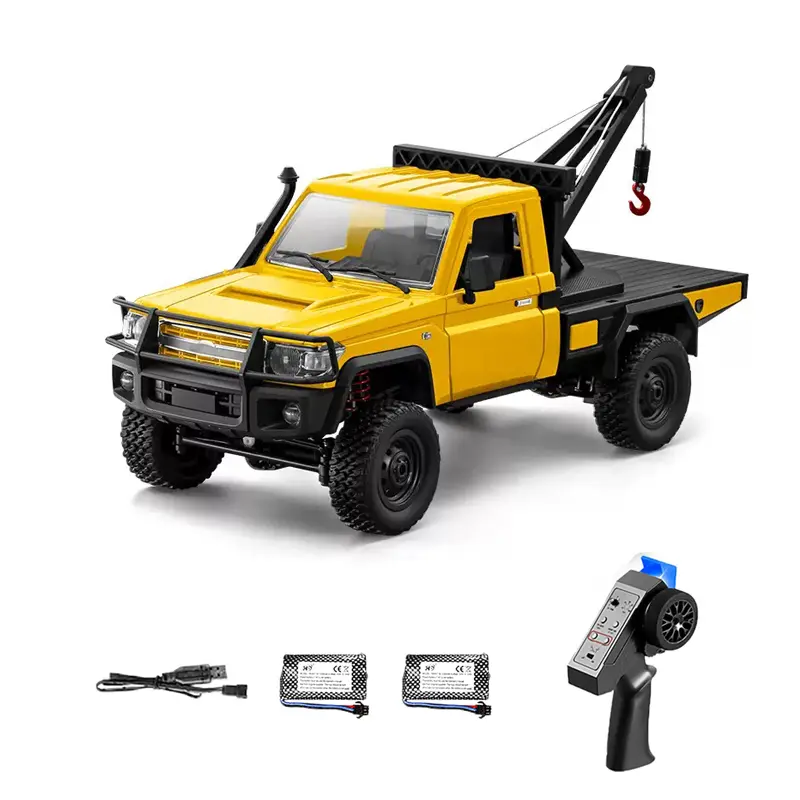 MN82T 1/12 Scale RTR 4x4 Off-Road RC Rock Crawler Toy Truck, 2.4GHz 2-Speed All-Terrain Remote Control Pickup with Crane Hook, 280 Brushed Motor, 2 Rechargeable Built-in Li-Ion Batteries, Hobby Gift for Ages 12+ (12 Years Above)