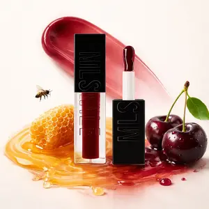 Viral Black Honey Lip Glaze | High-Shine Glassy Berry Tint | Hydrating Lip & Cheek Duo with Collagen | Big Wand for Plumper Lips