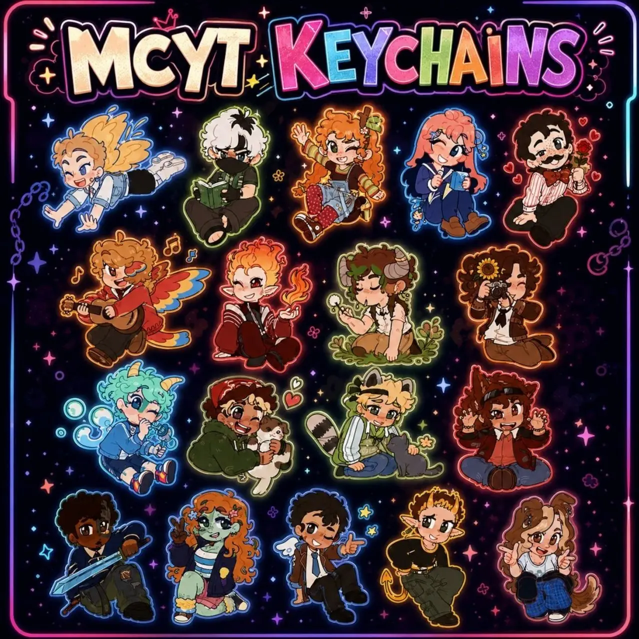 MCYT Acrylic Keychain | Dream SMP Lifesteal Members Charm | Cute Anime QSMP Fanmerch