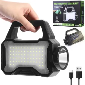 Solar Flashlight, multifunctional Flashlight solar flashlight, LED flashlight cell phone charger, USB charging, suitable for home, fishing, outdoor camping