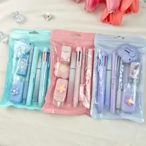 7 Pcs Stationery Set 3 Pack Multi-Color All-in-One Kit with Gel Pen Multicolor Pen Correction Tape Eraser Scraper Portable School Office Essentials Perfect for Mother's Day Gift Smooth Writing Durable No Ink Leak Marker may chalkboard calendar