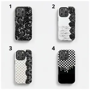 Black Lace Vintage Pattern Phone Case, Compatible with iPhone 17 Pro Max 16 15 14 13 12 11 Pro Max Plus