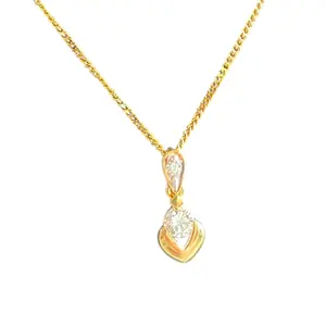 Pre-owned Christian Dior 18K Gold Plated CZ Dangling Pendent 16.5" Necklace by Legitmark Authentic Jewelry