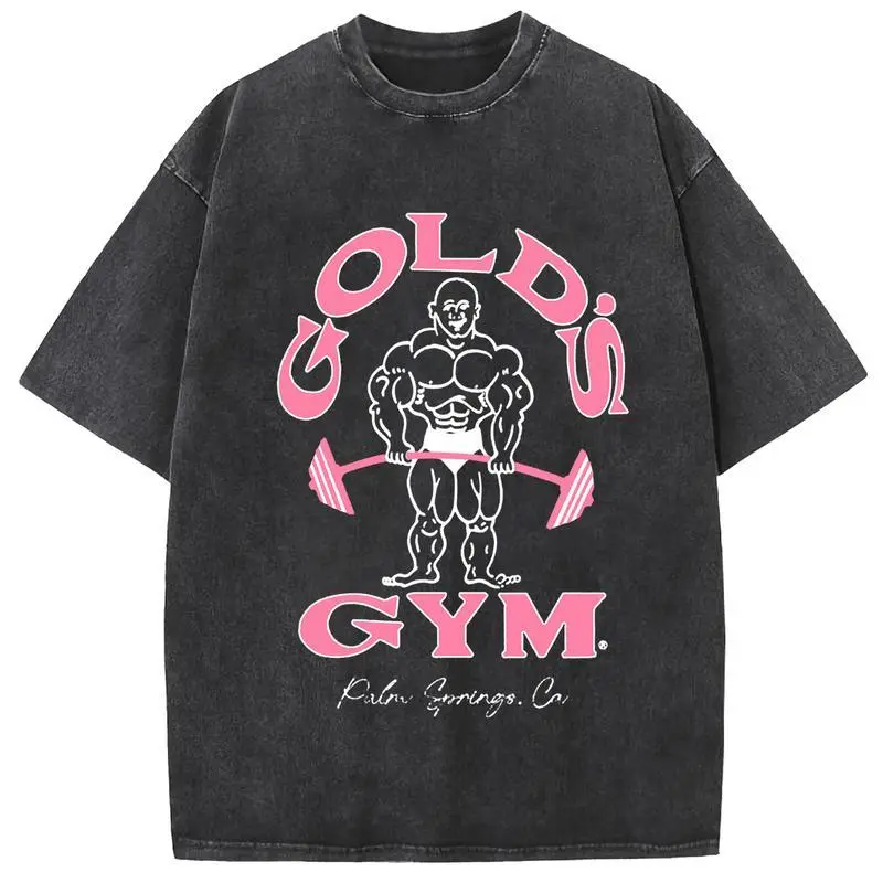 Oversize Acid Wash Vintage GOLD'S GYM T-Shirt, Heavyweight Cotton