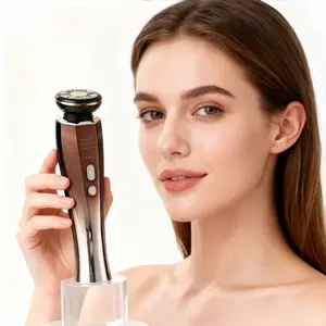 Electric facial massage instrument introduction instrument, hand-held vibration beauty instrument, 3-in-1 red light therapy, suitable for face and neck, effective anti-wrinkle and anti-aging, lifting and tightening skin instrument, usb charging, Perfect g