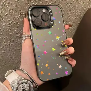 Multicolor Stars Pattern Phone Case for iPhone 16 15 14 Pro Max 13 12 11 XR XS Plus Shockproof Non Slip Military-Grade Protective slim Cover
