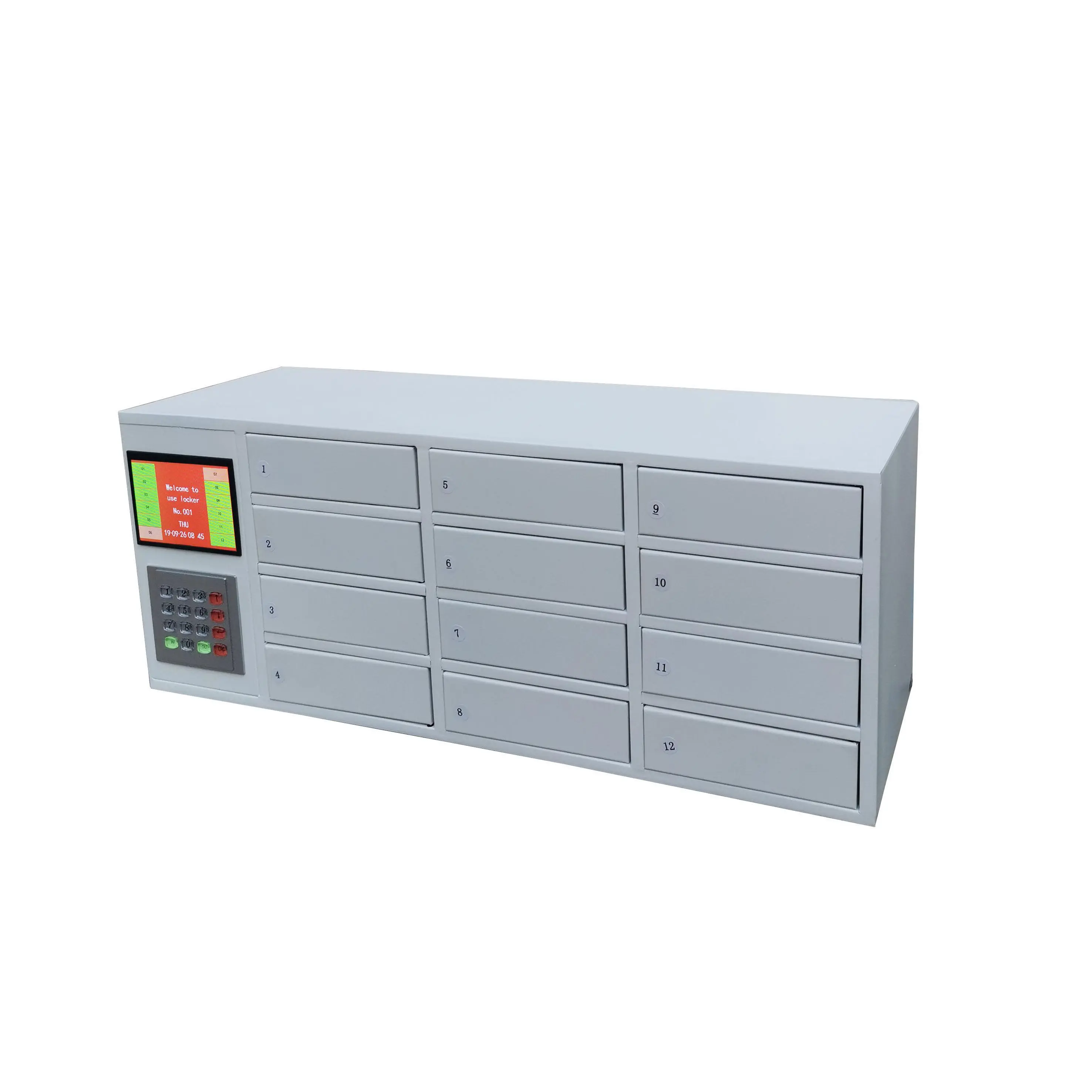 FixtureDisplays® 12 Slots Cellphone Locker with Charging Station Keyless Access Computer Controlled Public Private Smartphone Storage Locker