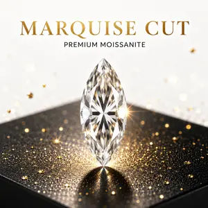 Marquise Cut Moissanite Rough, Artificial Gemstone for Jewelry Accessories & Derivatives, Clothes Accessories