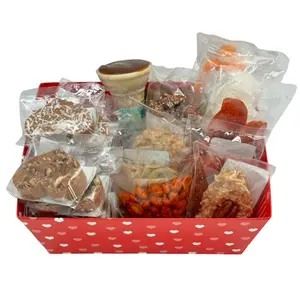 Nuestra Nostalgia 24pcs Assortment with a Valentines Decorated Basket Includes Assorted Snacks and Treats Perfect for Valentine's Day