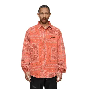 PADDED QUILT LINED BANDANA SHIRT - Red
