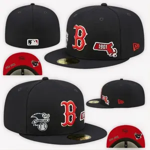 Men's Boston Red Sox New Era Navy Identity 59FIFTY Fitted Hat, MLB Streetwear Style