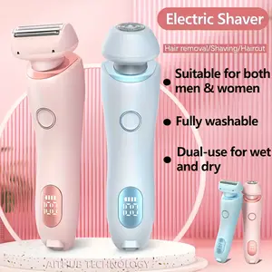USB Rechargeable 2-in-1 Women'S Hair Removal Shaver & Trimmer, 800mAh Lithium Battery, Wet/Dry Foil Razor for Face, Arms, Legs, Easy to Clean, Travel-Ready, with Ideal Gift