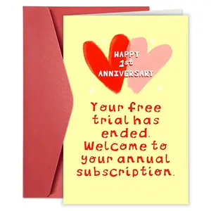 1pc 1 Year Anniversary Card with Envelope, Positive Message Card, Romantic Sweet Message for Lover, Perfect for Boyfriend, Girlfriend, Wife, Husband