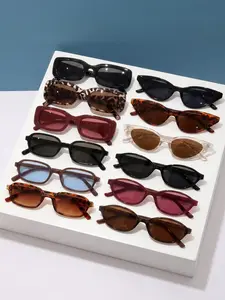 12 Pairs Versatile Fashion Sunglasses Set, All-Season Small Frame, Ideal for Commuting, Parties, Travel, Gifts, Face Shape Correction