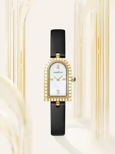 Women's Rose Arch Quartz Watch Case, Precision Timekeeping, Waterproof, Elegant Style, Suitable for Various Occasions