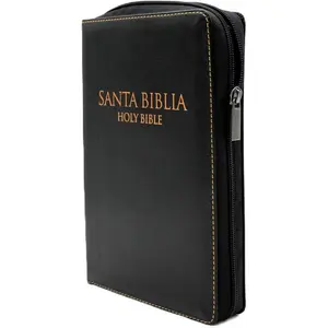 Biblia Bilingue Reina Valera 1960 con King James Version, imitacion piel, Negro con Indice y zipper para mujer y hombre/ Bilingual Bible Spanish English RVR 1960, Black with Index (Spanish Edition)