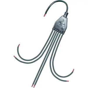 2 Wire Y Splitter Pigtail ,16AWG 1 to 6 Way LED Splitter Extension  for Indoor/Outdoor LED Strip Lights.50cm/19.6inch (Black 1 to 6 Pigtail)