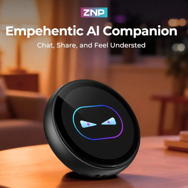 【Stunning Gift】ZNP AI Smart Badge, Portable AI Robot with Chat & Emotional Companion, Ideal for Social Interaction, Travel, Gaming & Learning