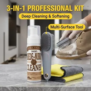 KALOYANOV 200ml Suede & Nubuck Shoe Cleaning Kit with Brush & Towel, Made in USA Formula Premium Waterless Dry Cleaner Foam Safe for Ugg Boots, Sneakers, Leather, Fabric & Velvet, Professional Stain & Dirt Remover Care Pack for Bags, Jackets & Accessories