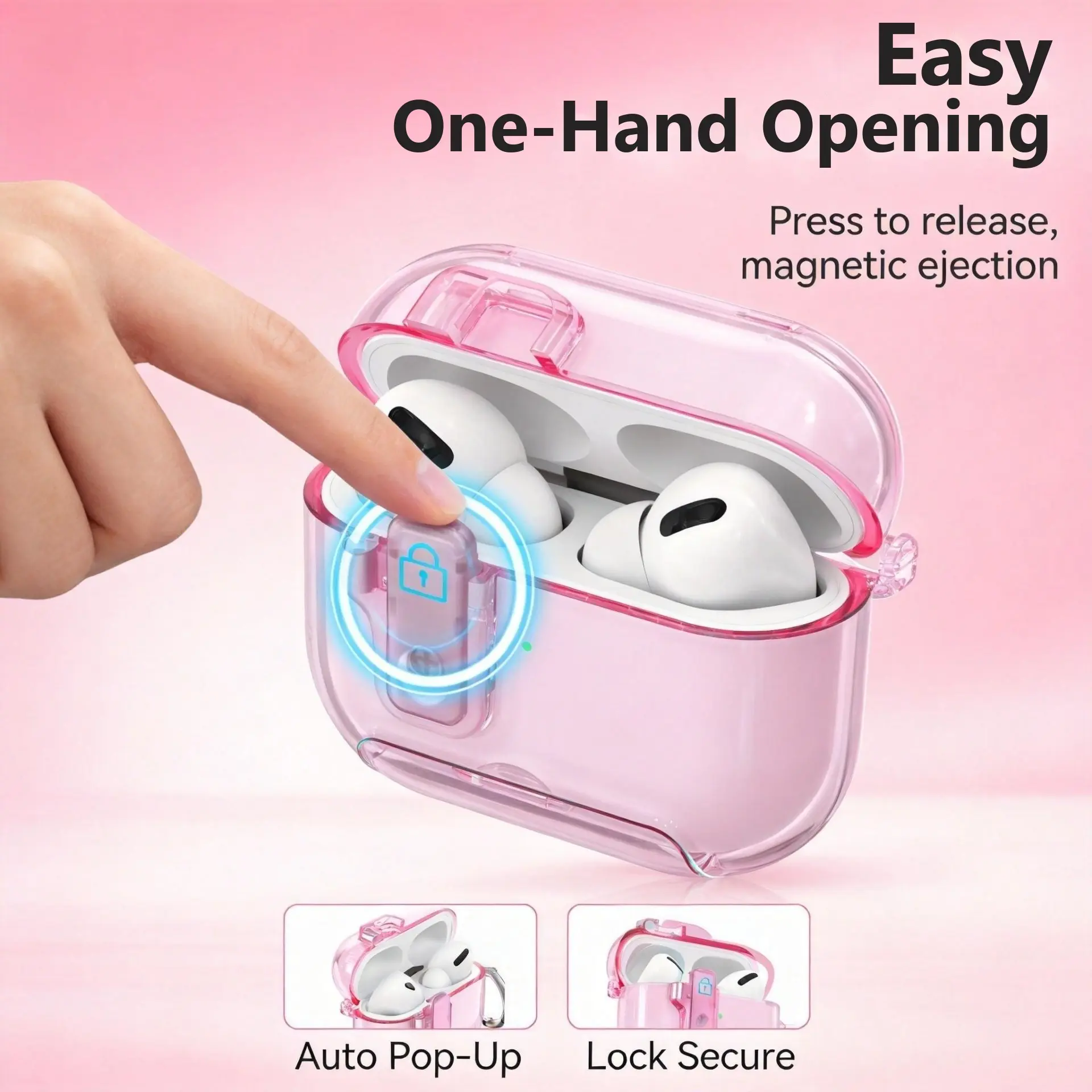 Frosted TPU Headphone Case for AirPods Pro 2/Pro 3/4/5, Portable Earbuds Cover with Charging Port Access, Phone Stand, Metal Hook, Anti-Drop Protection, Semi-Transparent Holiday Gift,techvibes