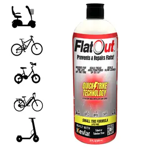 FlatOut QuickStrike Small Tire 32OZ Formula with Kevlar for Bikes & Mobility Scooters Fast Sealing Durable Performance