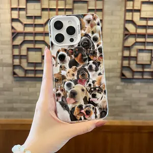 A phone case with multiple cute dog themes, electroplated magnetic attraction, suitable for iPhone 17 Air/16 Plus/15 Pro Max/14 Pro/13/12/11/XS Max/X phone case, perfect choice for holiday gifts for family, friends, lovers, boyfriends, girlfriends CYCX04