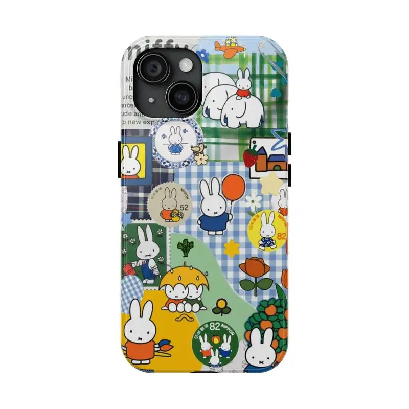 Miffy's World Japanese Green Aesthetic Phone Case Protection, Shockproof For IPhone 17-12, Pro Max, Pro Plus, and Samsung S25 24 23 Safety Case