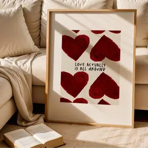 Love Actually Is All Around Print | Romantic Valentine Wall Art | Love Print | Home Decor