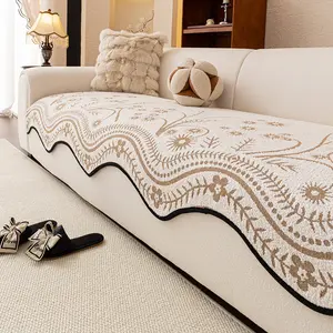 Unusual Shape Yuna Half Velvet Sofa Cushion, Sunflower Pattern, Soft Skin-Friendly Fabric, Anti-Scratch, Home & Outdoor Use, Dustproof Couch Pad, Soft Sofa Protector