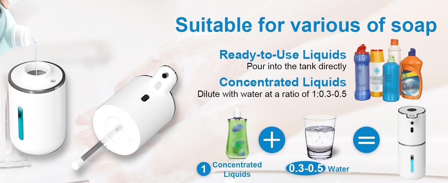 Automatic Liquid Soap Dispenser – Touchless Hand Soap or Dish Soap Dispenser, 6 Adjustable Levels, 360ml, IR Sensor & Display, Wall-Mount or Tabletop Use for Bathroom Kitchen – Ideal Gift for Home detail 1
