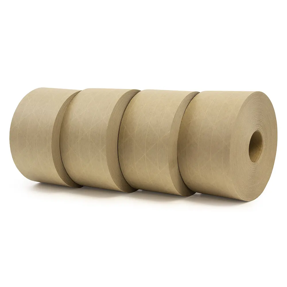 Kraft Paper Water Activated Tape 70mm x100m, Natural, 4 Rolls for BP222