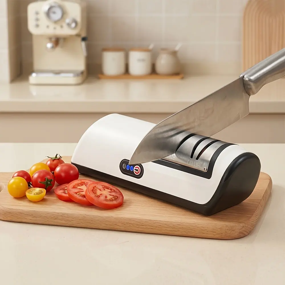 Electric Knife Sharpener, 2-Stage Automatic Knife Sharpener for Kitchen Knives, Electric Professional Kitchen Knife Sharpener Tools, Automatic Tableware Kitchen Knife Sharpener for All Knives, Whetstone, Blade Sharpener